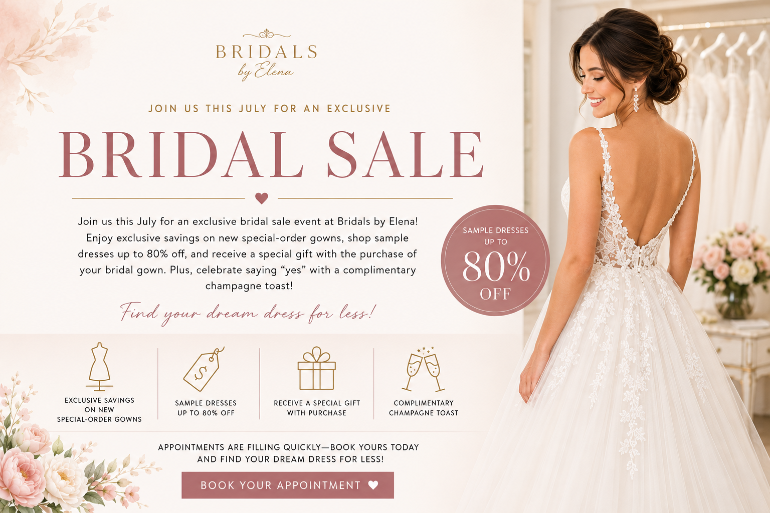 bridals by elena july bridal sale event