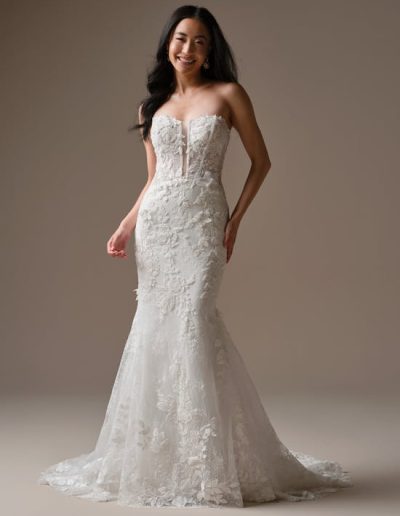 elegant fit-and-flare wedding dress